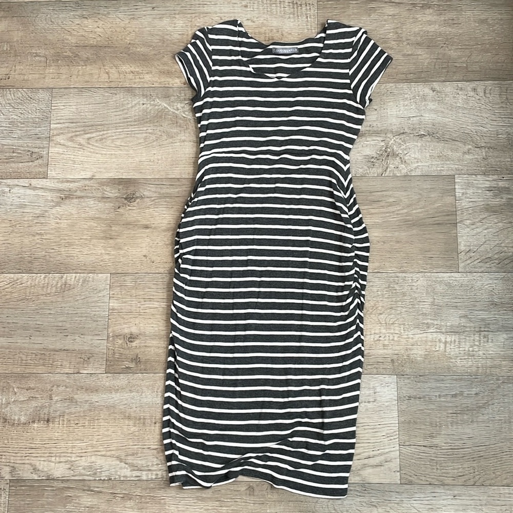 Striped maternity bodycon dress